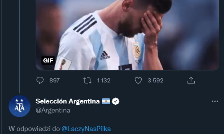 Oficjalny profil kadry Argentyny odpowiada na Tweeta ŁNP! :D